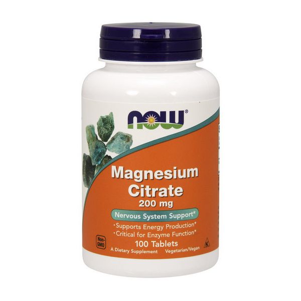 NOW Magnesium Citrate 200 mg 100 таб 001703 фото
