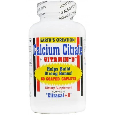 Earths Creation Calcium Citrate + Vitamin D 60 капс 002376 фото