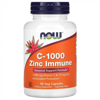 NOW C-1000 Zinc Immune 90 капс 002902 фото