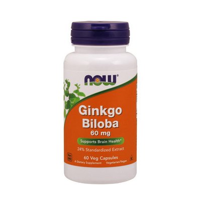 NOW Ginkgo Biloba 60 mg 60 капс 001185 фото