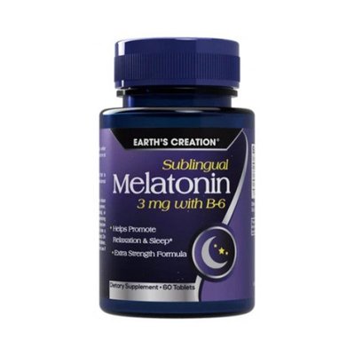 Earths Creation Melatonin 3 mg с витамином B6 60 таб 001803 фото