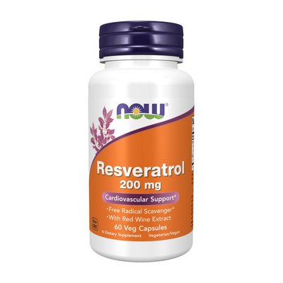 NOW Resveratrol 200 mg 60 veg капс 001764 фото