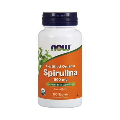 NOW Spirulina 500 mg 100 таб 001218 фото