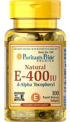 Puritans Pride Vitamin E-400 IU 100 капс 001530 фото