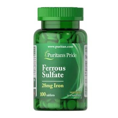 Puritans Pride Ferrous Sulfate 28 mg 100 таб 002089 фото