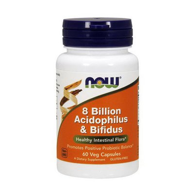 NOW 8 Billion Acidophilus & Bifidus 60 капс 001769 фото