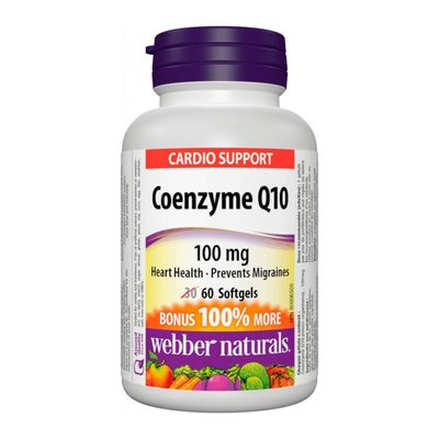 Webber Naturals Coenzyme Q10 100 mg 60 гелевых капсул 002039 фото