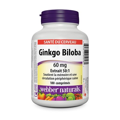 Webber Naturals Ginkgo Biloba 60 mg 180 таб 002040 фото