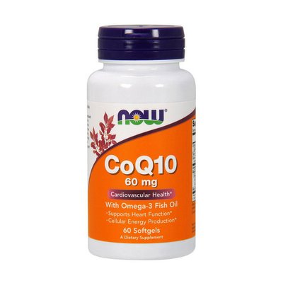 NOW CoQ10 60 mg with omega 3 60 капс 001175 фото