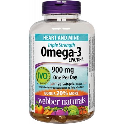 Webber Naturals Triple Strength Omega-3 900 mg 80 гелевых капсул 002949 фото