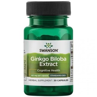 Swanson Ginkgo Biloba 24% 60mg 30 капс 002136 фото