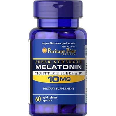 Puritans Pride Melatonine 10 mg 60 капс 001350 фото