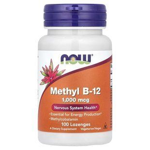 NOW Methyl B-12 1000 mcg 100 lozengels 4049 фото