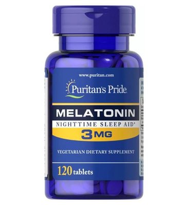 Puritans Pride Melatonine 3 mg 120 капс 001351 фото