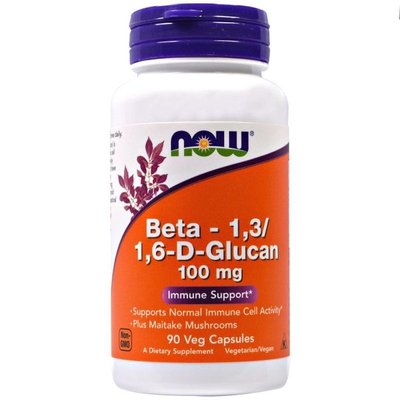 NOW Beta 1.3/1.6 D-Glucan 100 mg 90 капс 002901 фото
