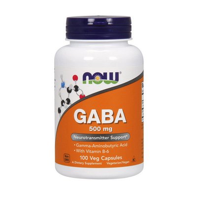 NOW GABA 500 mg 100 капс 001183 фото