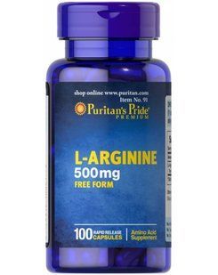 Puritans Pride L-arginine 500 mg 100 капс 1346 фото