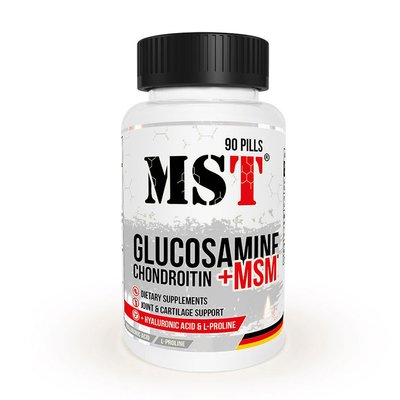 MST Glucosamine Chondroitin MSM + Hyaluronic Acid 90 таб 001745 фото