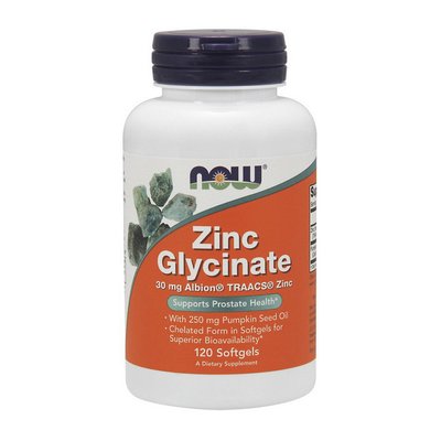 NOW Zinc Glycinate 30 mg 120 софтгель 001615 фото