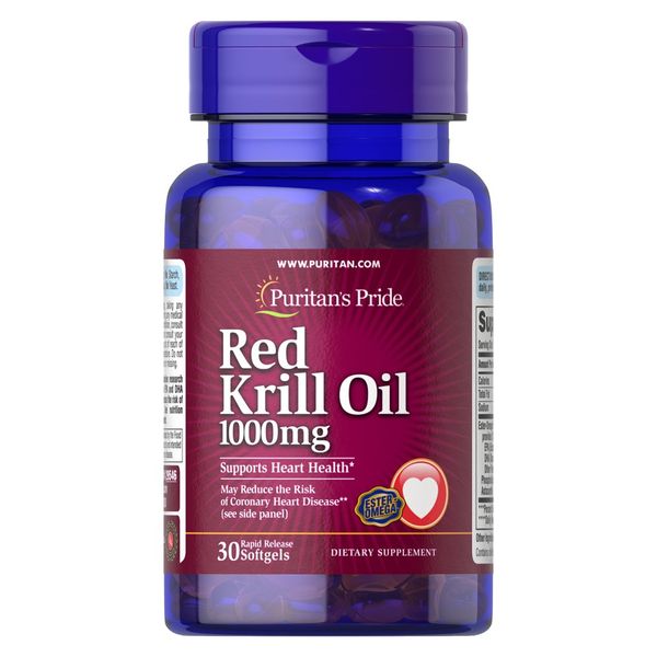 Puritans Pride Red Krill Oil 1000 mg 30 гелевых капсул 002412 фото