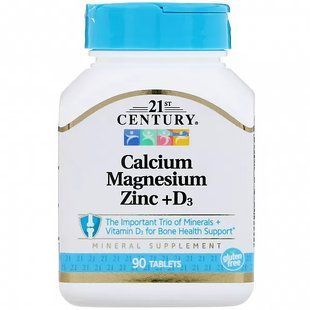 21st Century Calcium Magnesium Zinc + D3 90 tab 4280 фото