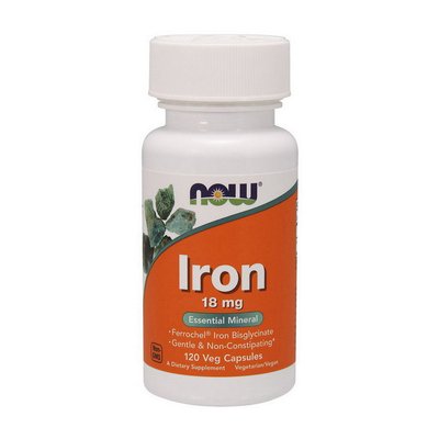 NOW Iron Ferroche 18 mg 120 капс 001593 фото
