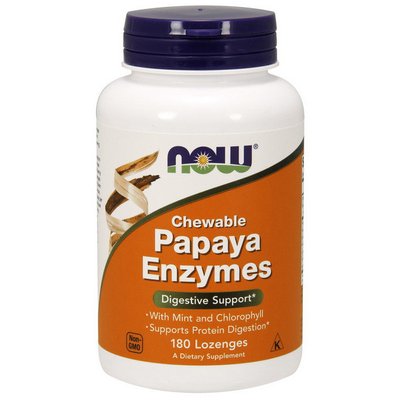 NOW Papaya Enzymes 180 капс 001214 фото