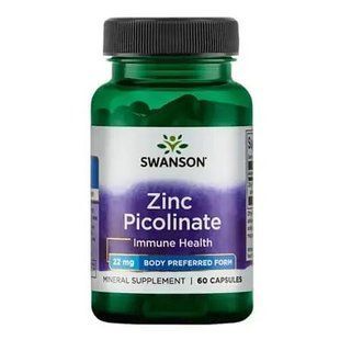 Swanson Zinc Picolinate 22 mg 60 caps 4136 фото