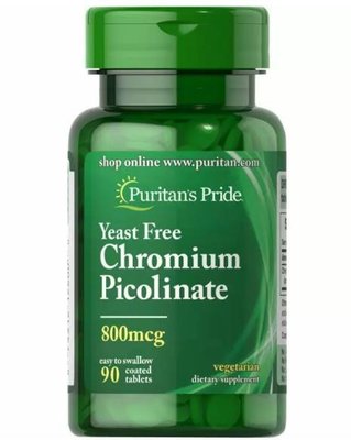 Puritans Pride Chromium Picolinate 800 mcg yeast free 90 таб 002481 фото