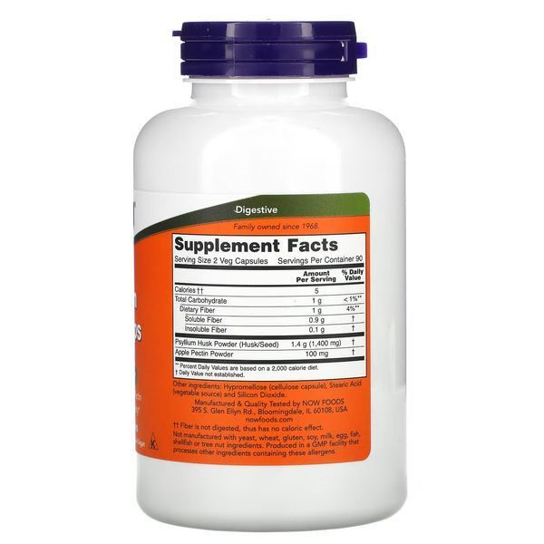 NOW Psyllium Husk 700 mg 180 caps 3327 фото