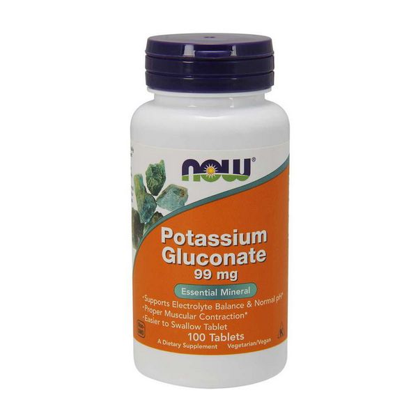 NOW Potassium Gluconate 99 mg 100 таб 001798 фото