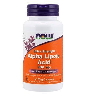 NOW Alpha Lipoic Acid 600 mg 60 caps 3900 фото
