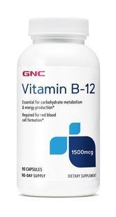 GNC Vitamin B-12 1500 mcg 90 caps 4209 фото