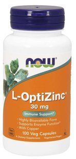 NOW L-OptiZinc 30 mg 100 caps 3995 фото
