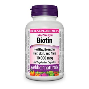 Webber Naturals Biotin 10000 mcg 45 капс 001855 фото