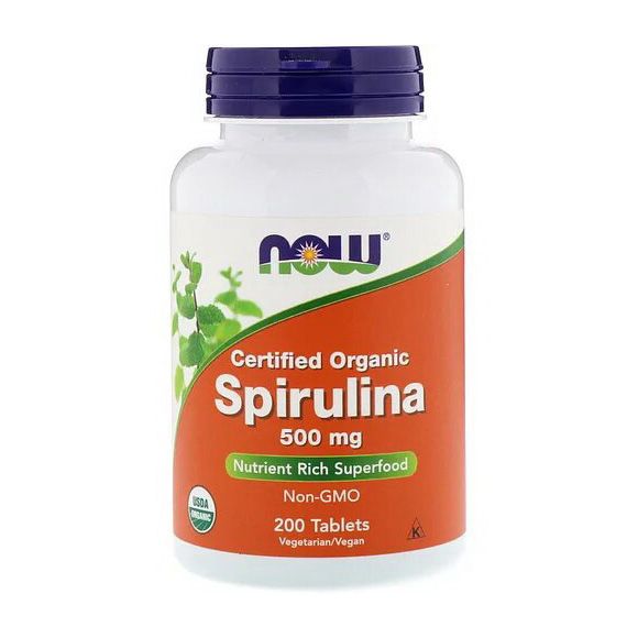 NOW Spirulina 500 mg 200 таб 001219 фото