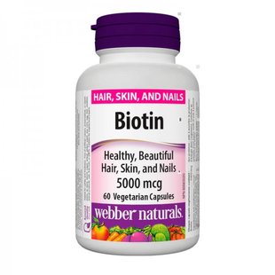 Webber Naturals Biotin 5000 mcg 60 капс 002038 фото