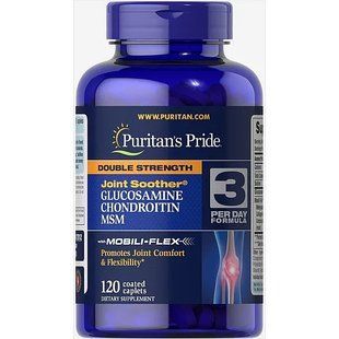 Puritans Pride Double Strength Glucosamine Chondroitin MSM 120 caps 4333 фото