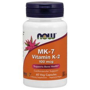 NOW Vitamin K-2 (MK-7) 100 mcg 60 caps 3919 фото