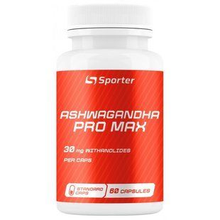 Sporter Ashwagandha Pro Max 60 капс 3230 фото