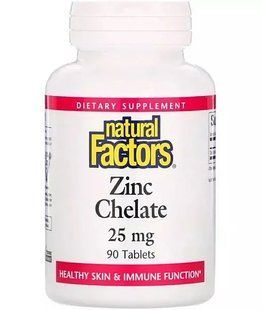 Natural Factors Zinc Chelate 25 mg 90 tab 4307 фото