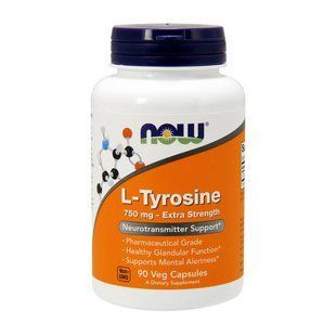 NOW L-tyrosine 750 mg 90 капс 1199 фото