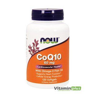 NOW CoQ10 60 mg with omega 3 120 капс 1174 фото