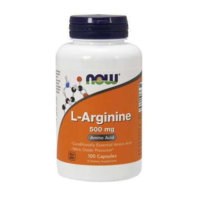 NOW Arginine 500 mg 100 капс 001156 фото