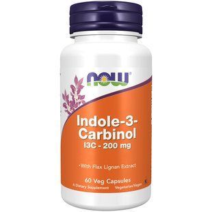 NOW Indole-3-Carbinol with Lignans 200 mg 60 vcaps 3960 фото