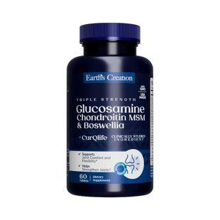 Earths Creation Glucosamine Chondroitin MSM & Boswelia 60 таб 3892 фото
